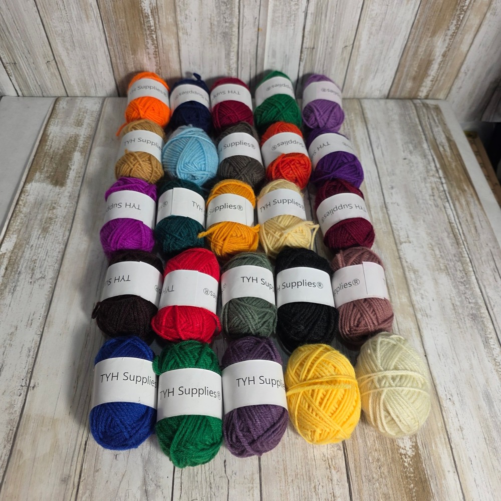 TYH Supplies 25 Pack Assorted Acrylic Yarn Bonbons Multicolor Mini Skeins Lot - Picture 2 of 4